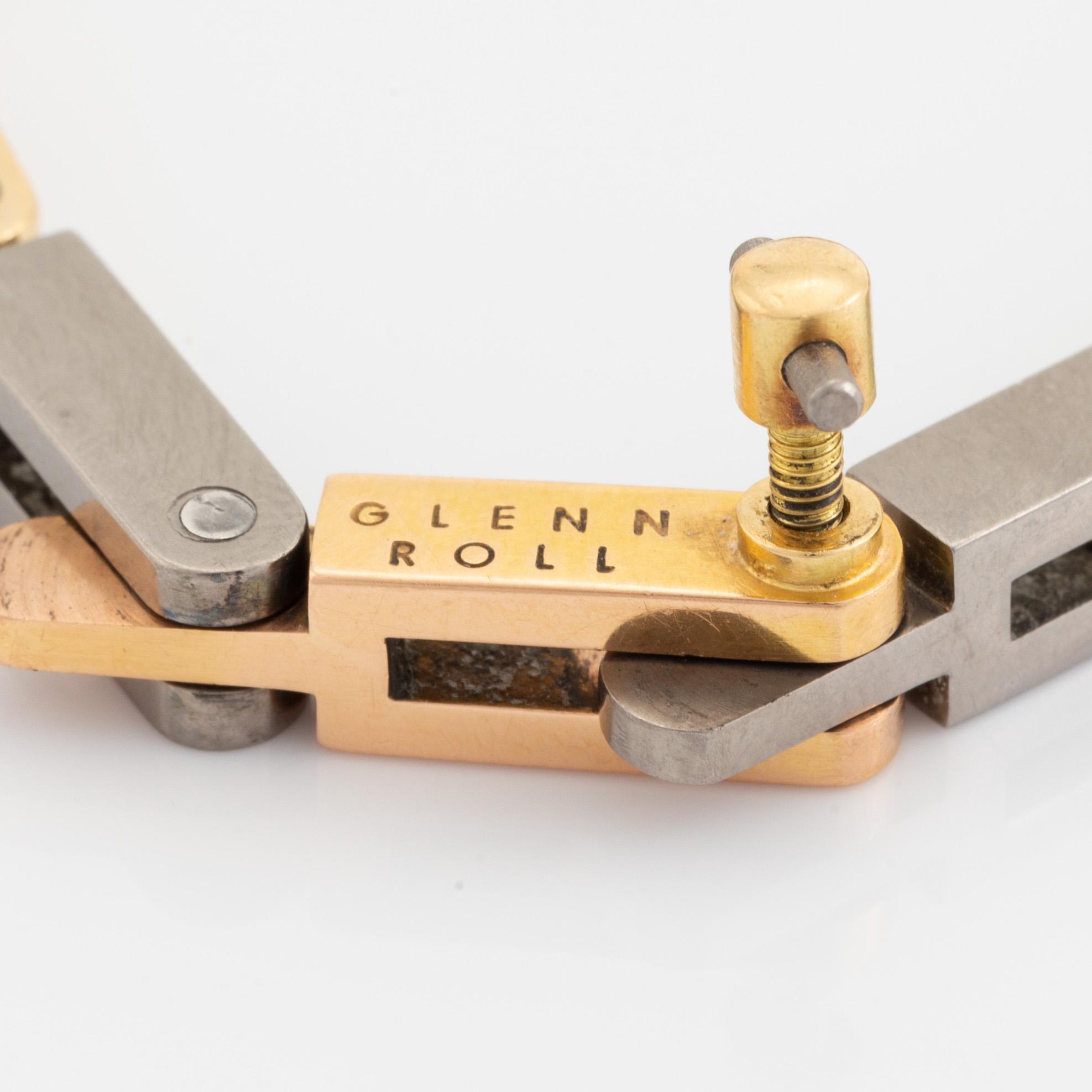 Glenn Roll, armband 18K guld i två färger.