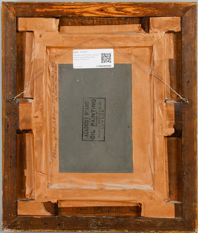 OKÄND KONSTNÄR, olja på pannå, sign Pethybridge, England, 1800-tal.