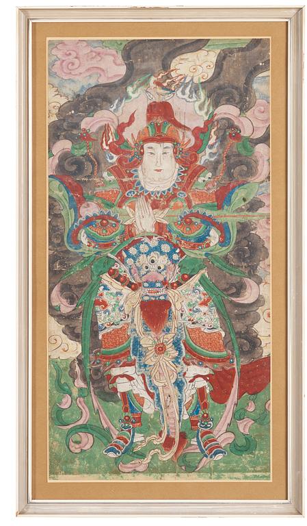 A painting of a celestial guardian, Qing dynasty, 18th/19th Century.