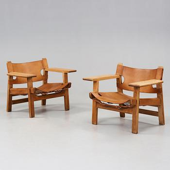Børge Mogensen, fåtöljer, ett par, "Spanska Stolen", Fredericia, Danmark.
