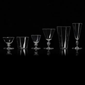 Josef Frank, a 60-piece glass service, Venini, Murano, for Firma Svenskt Tenn, post 1937.