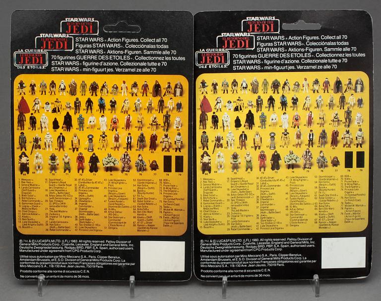 STAR WARS, 5 stycken actionfigurer, Kenner 1983.