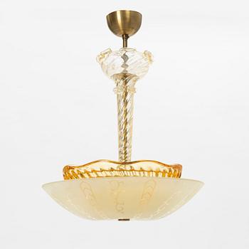 Ceiling lamp, Orrefors, Swedish Modern 1940s.