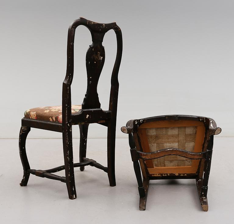 STOLAR, 1 par, rokoko, 1700-tal.