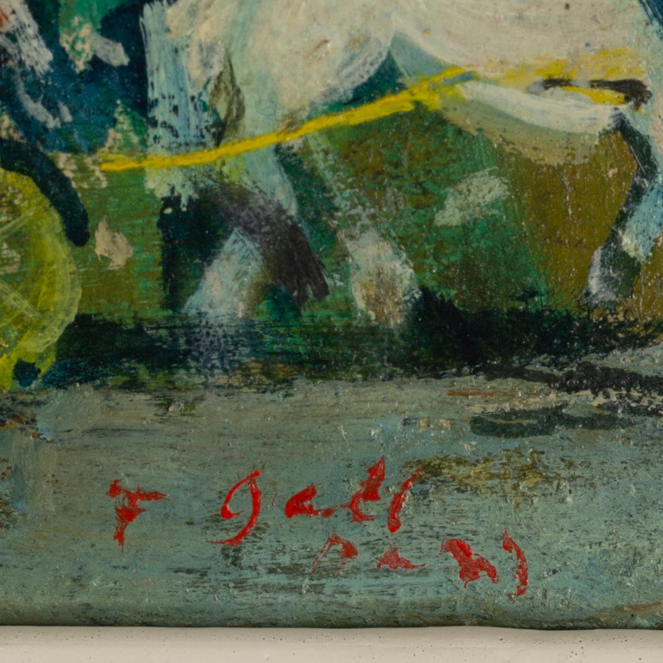 Francois Gall, oil on paper-panel, signed and dated -29.