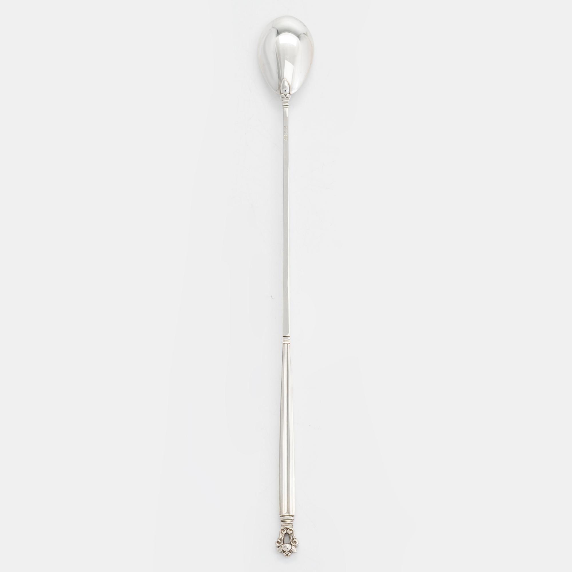 Johan Rohde, cocktailsked, "Konge/Acorn", sterlingsilver, Georg Jensen, Danmark efter 1945.