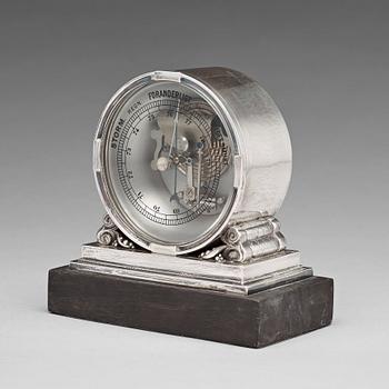 Johan Rohde, a sterling barometer for Georg Jensen, Copenhagen 1925-32, design nr 596.