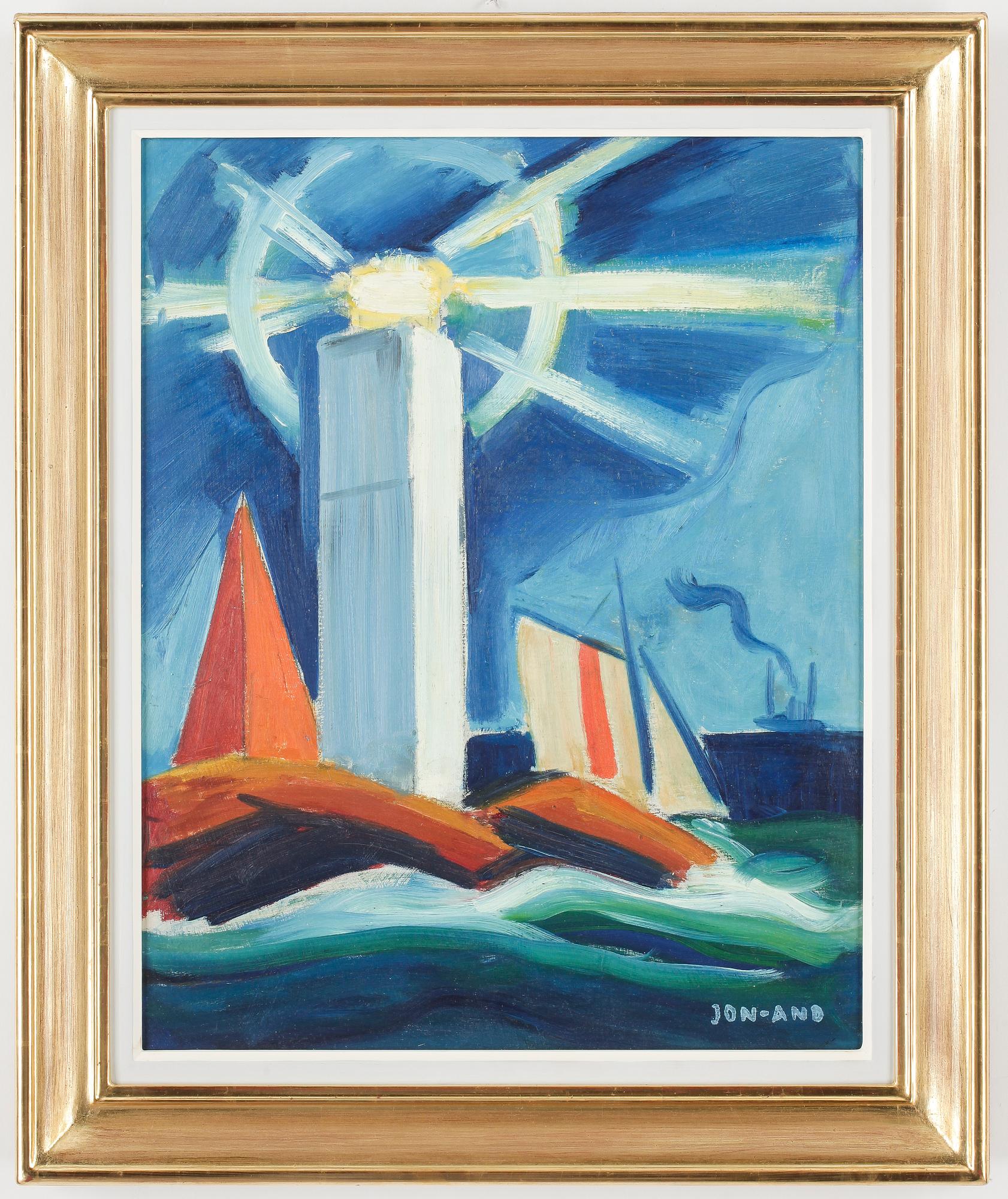 JOHN JON-AND, Olja på pannå, stämpelsignerad.