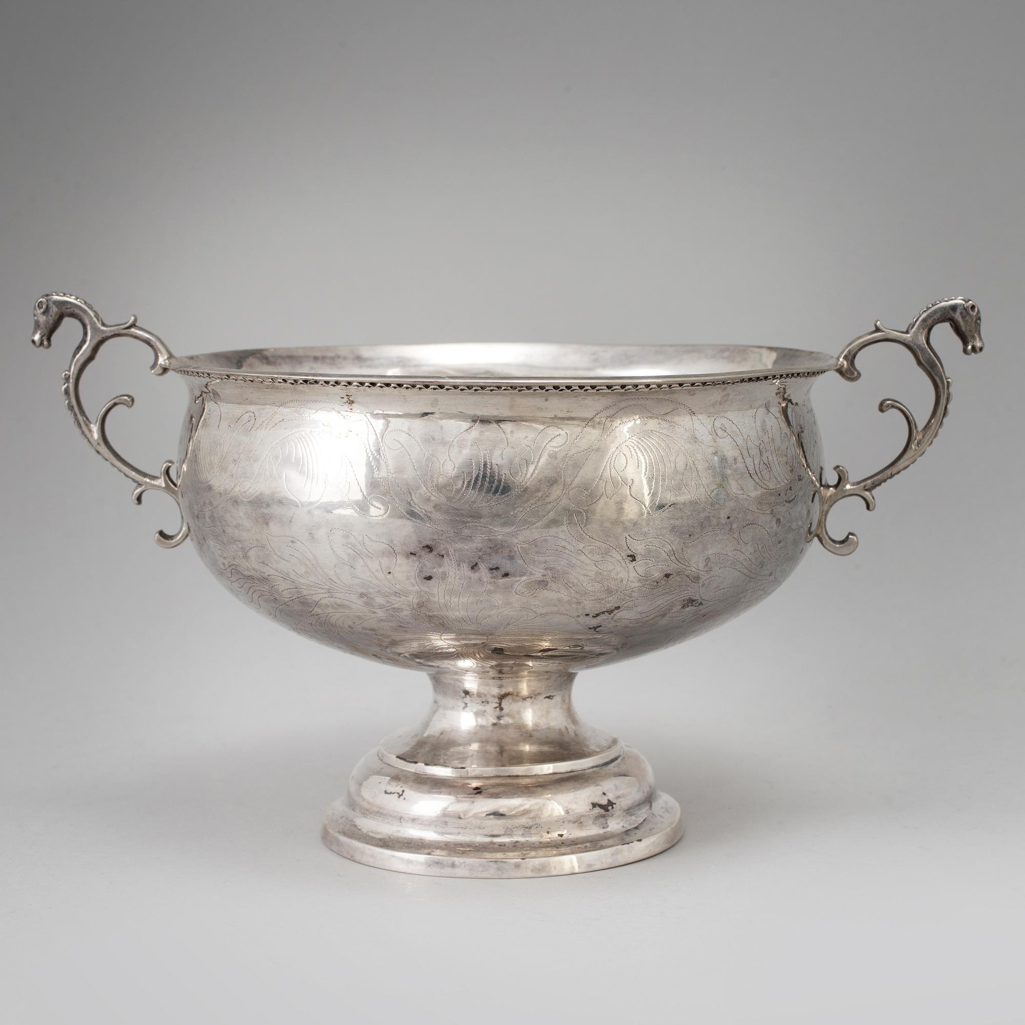 CHRISTOPHER BAUMAN, Hudiksvall 1788. Brännvinsskål, silver.