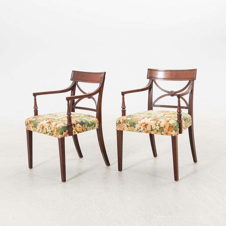 Armchairs, a pair, Regency style, mid-20th century.