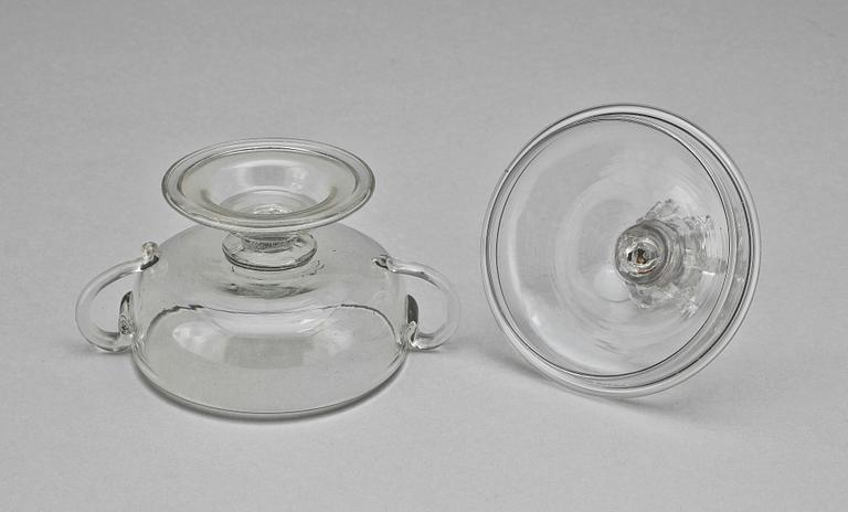 SMÖRASK, glas, trol Kosta glasbruk, 1700-tal.