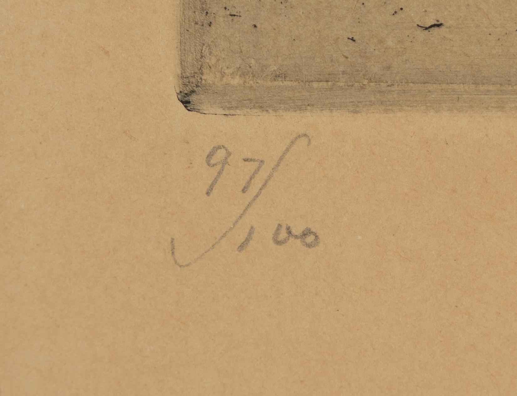 Carl Larsson, etsning, 1916, signerad 97/100.