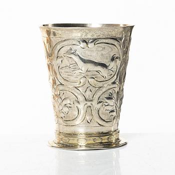 A Danzig hunting beaker, mark of Christian Pichgiel, circa 1700.