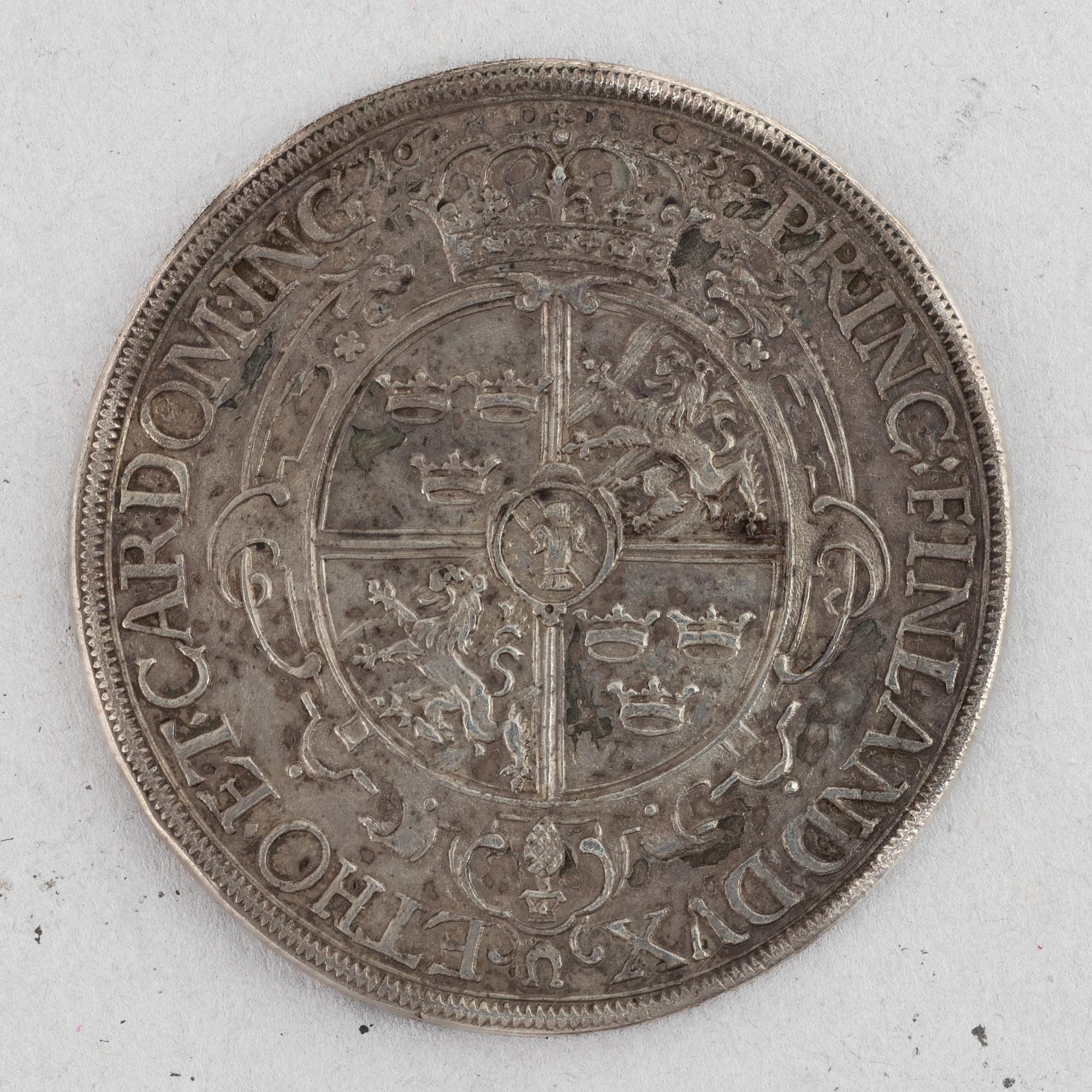 Gustav II Adolf, 1 thaler, type II, Augsburg 1632.
