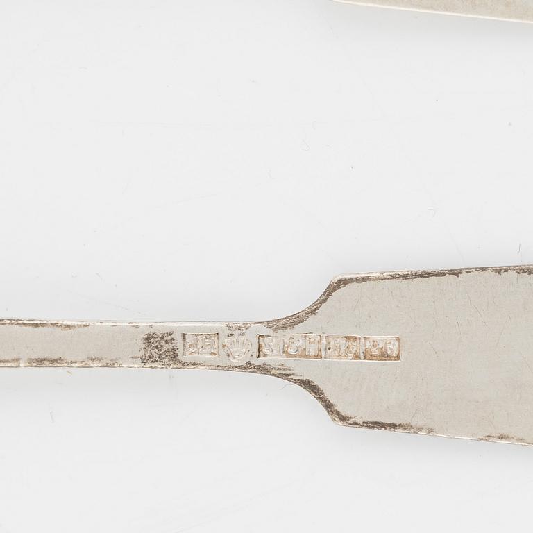 46 pcs silver cutlery, Finland, including mark of Kultakeskus Oy, Hämeenlinna 1963.