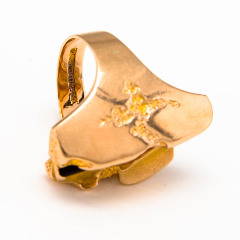 BJÖRN WECKSTRÖM, RING, "Tourmaline River", 14K guld, turmalin, Lapponia 1982.