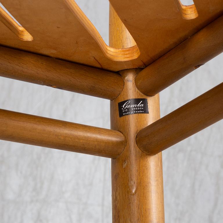 Jack Ränge, "Carmen", four beech and teak chairs, Gemla, Diö, 1950's/60's.