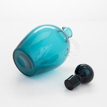 Saara Hopea, karaff, modell 2501 och dricksglas 12 st, modell 2745, Marja", Nuutajärvi Notsjö.