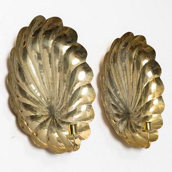 A pair of brass wall sconces, 20th century.