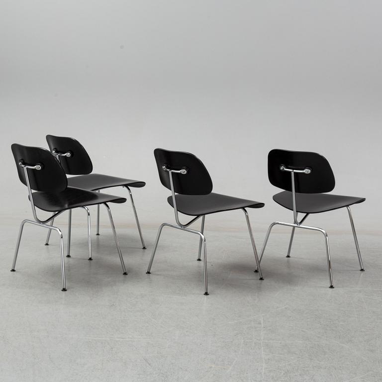 Four 'DCM' Plywood Group chairs by Charles and Ray Eames for Vitra.