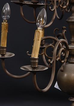 LJUSKRONA, barockstil, mässing. H tot 120.