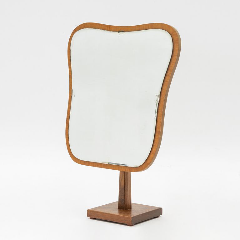 A Swedish Modern table mirror, Glas & Trä, Hovmantorp, 1940's/50's.