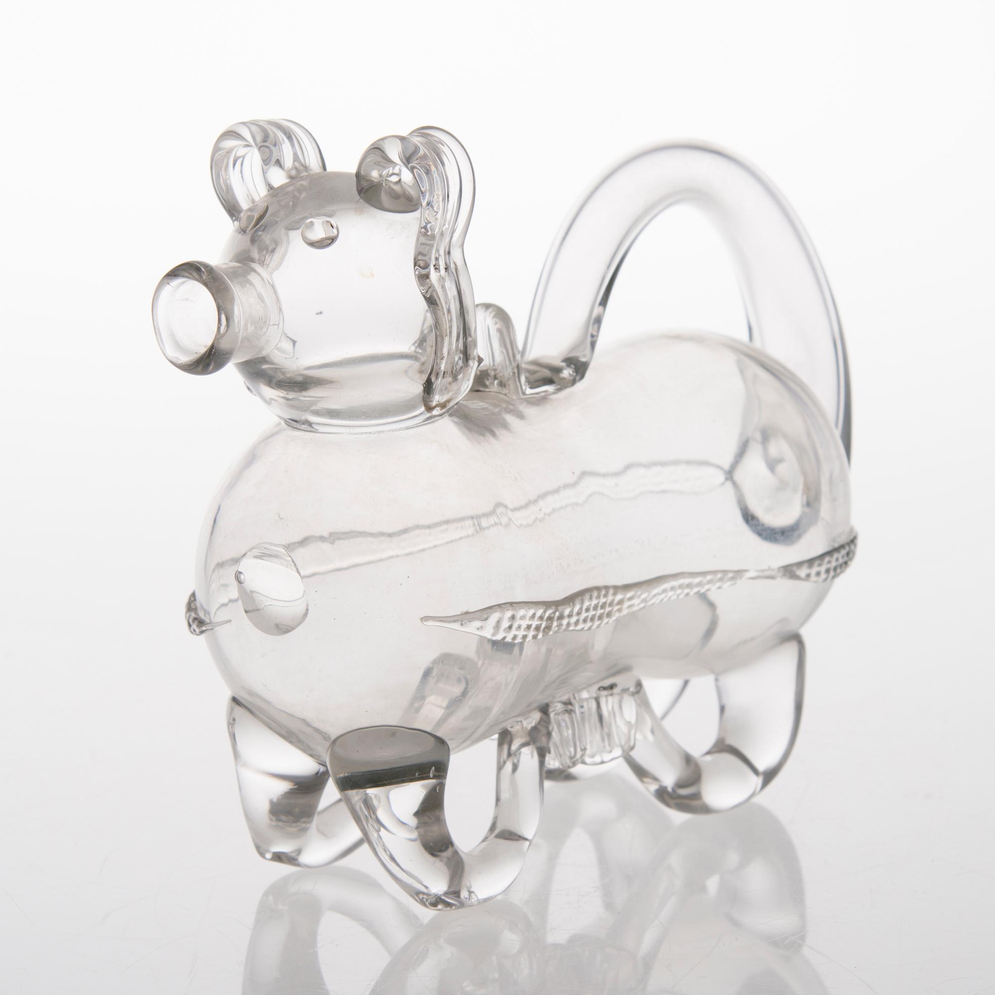 KARAFF, glas, Brännvinshund, 1900-tal.