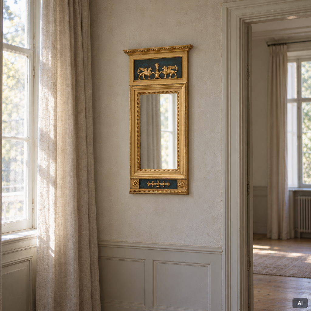 Mirror, late Gustavian style, 20th century.