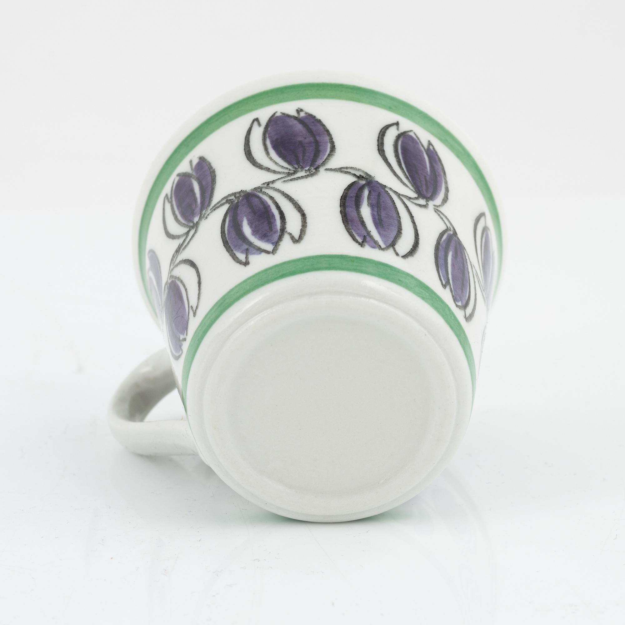 Kaffekoppar med fat, 2st, porslin, "Delila", Upsala Ekeby Gefle.