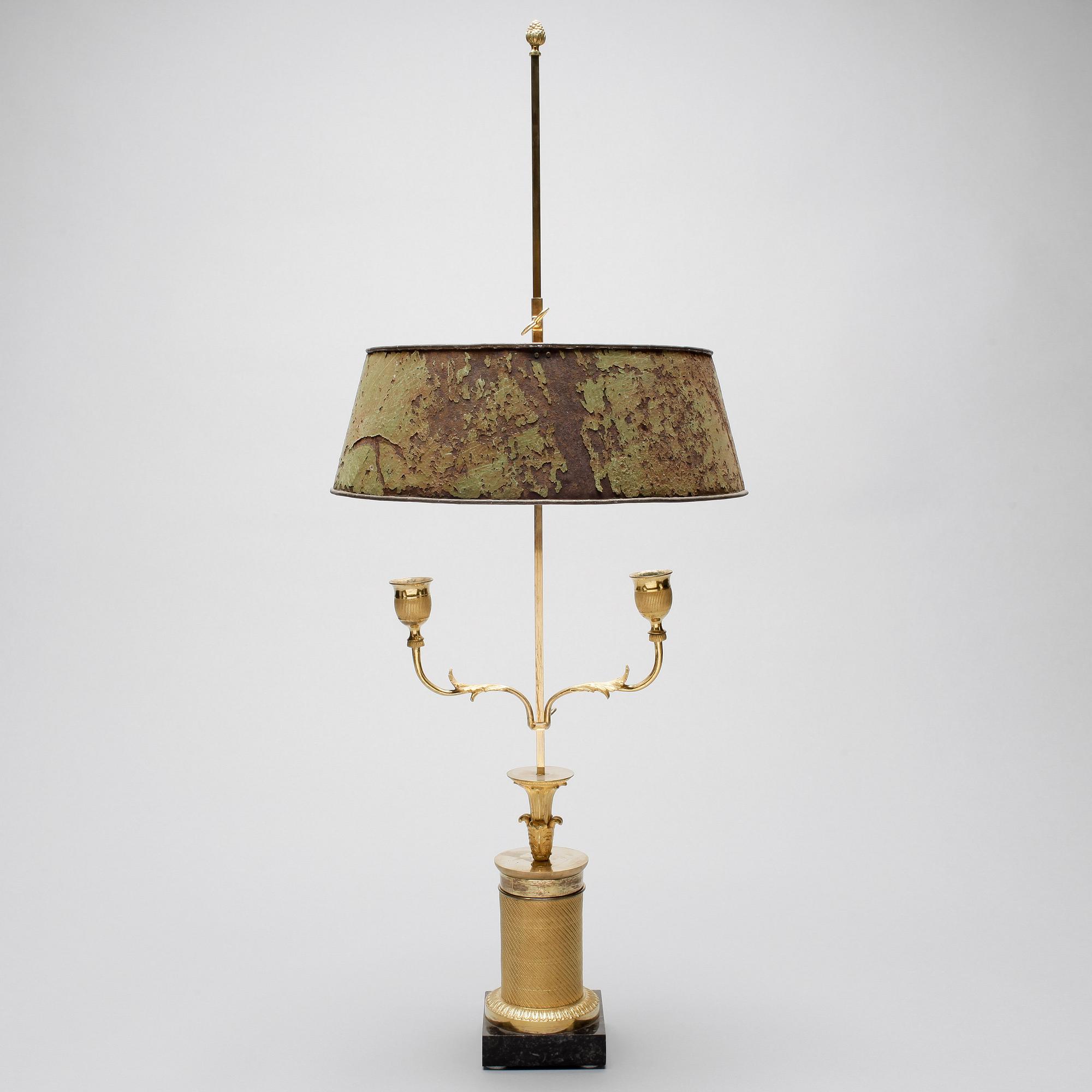 BOUILOTTELAMPA, mässing, empirestil, 1800/1900.