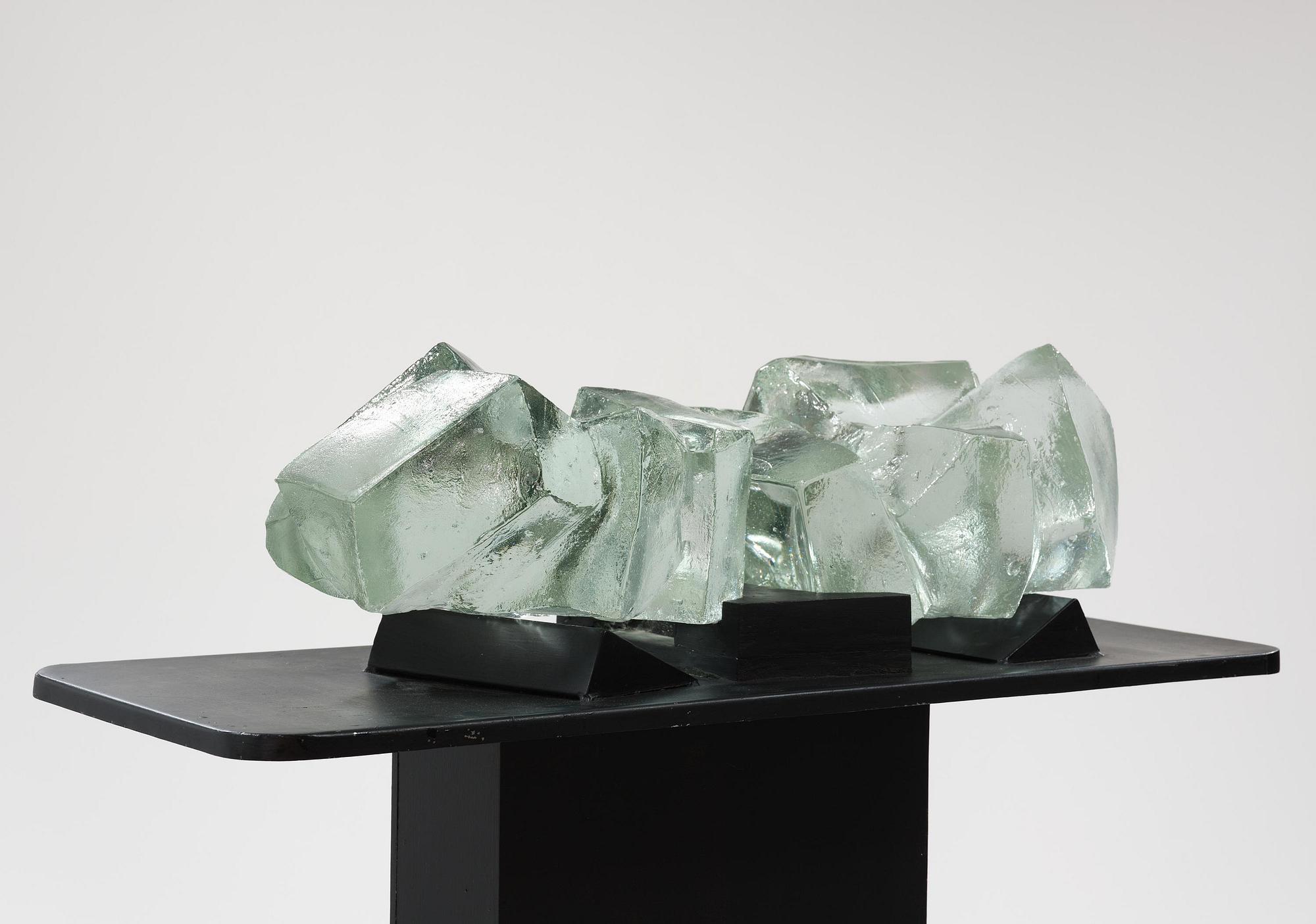 Edvin Öhrström, a cast glass sculpture, Lindshammar Glassworks.
