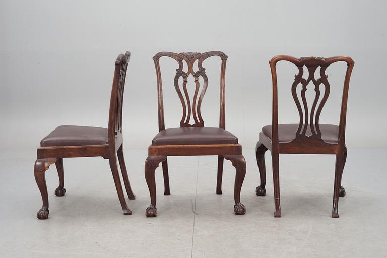 STOLAR, 6 st. Chippendalestil, 1800-tal.