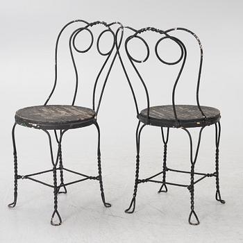 Four garden chairs, mid-20th century.
