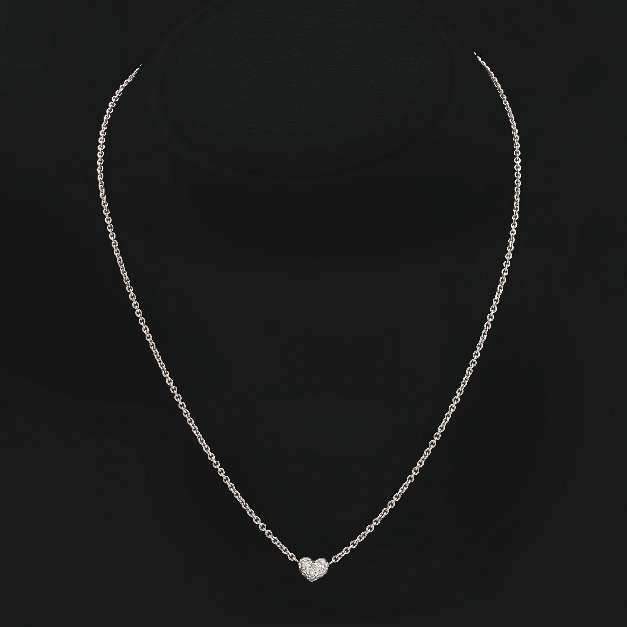 Ole Lynggaard, a collier "Hearts" 18K white gold and diamonds 0,16 ct, weight 6,9 gr.