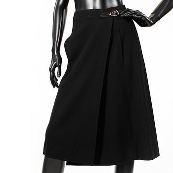 CÉLINE, a black wool mix skirt.