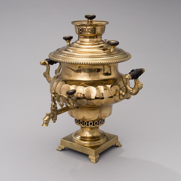 A late 19th century Russian samovar by Vorontsov Brothers, Tula.