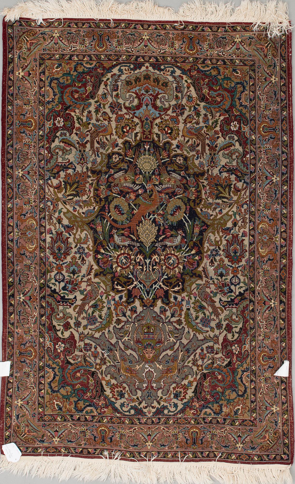A CARPET, Ghom, old/semiantique, 100x154 cm.