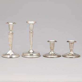 LJUSSTAKAR, 4 st, silver, bla Ceson, Göteborg 1972.
