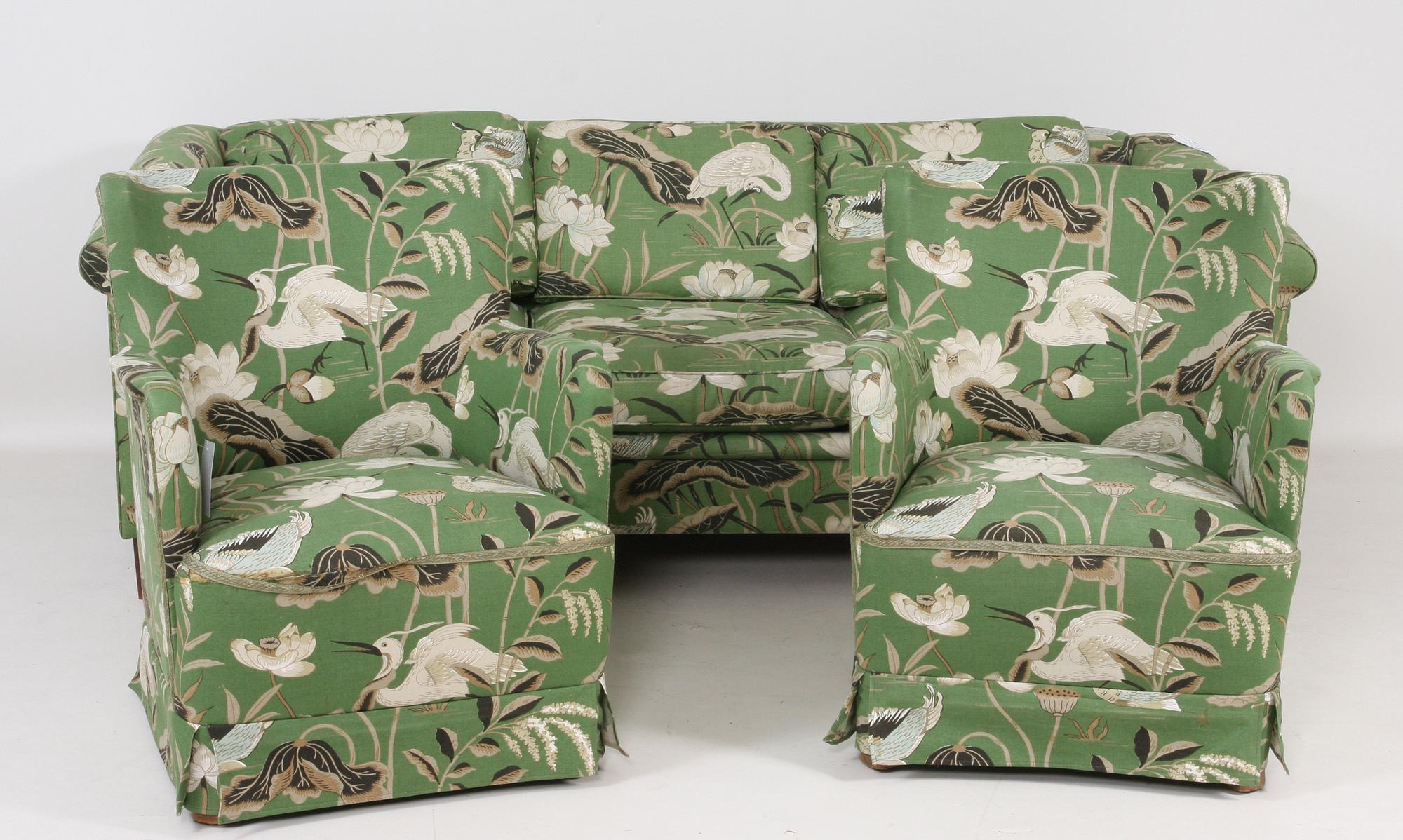 SOFFA samt FÅTÖLJER, ett par, 1900-talets andra hälft.