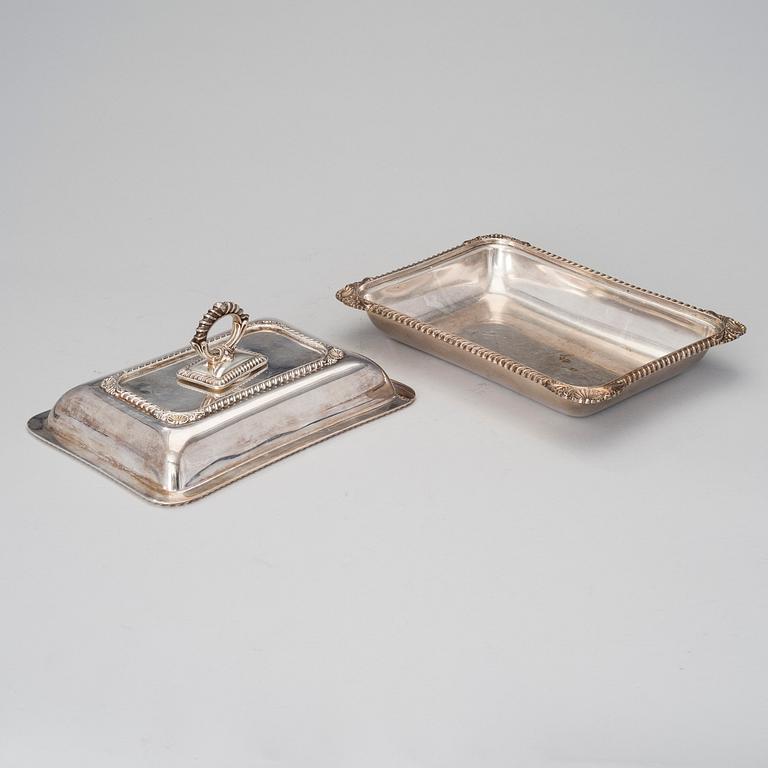 A late 19th century silver plated entrée dish by Harrison Brothers & Howson, England.
