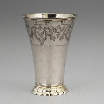 A silver beaker probably by Mikael Hammarberg, Härnösand 1771.