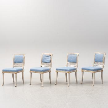 Four chairs, late gustavian, first half of the 19th century.
