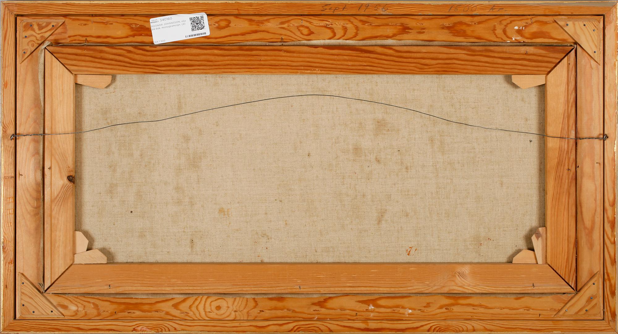 RAGNAR JOHANSSON, olja på duk, monogramsign.