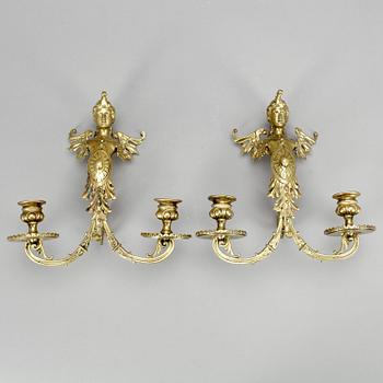VÄGGAPPLIQUER, ett par, Louis XVI-stil, 1900-tal.