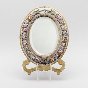 SPEGEL, mikromosaik, Italien, omkring år 1900.