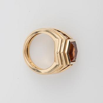 A citrine, circa 4.50 cts, ring, signed David Morris.
