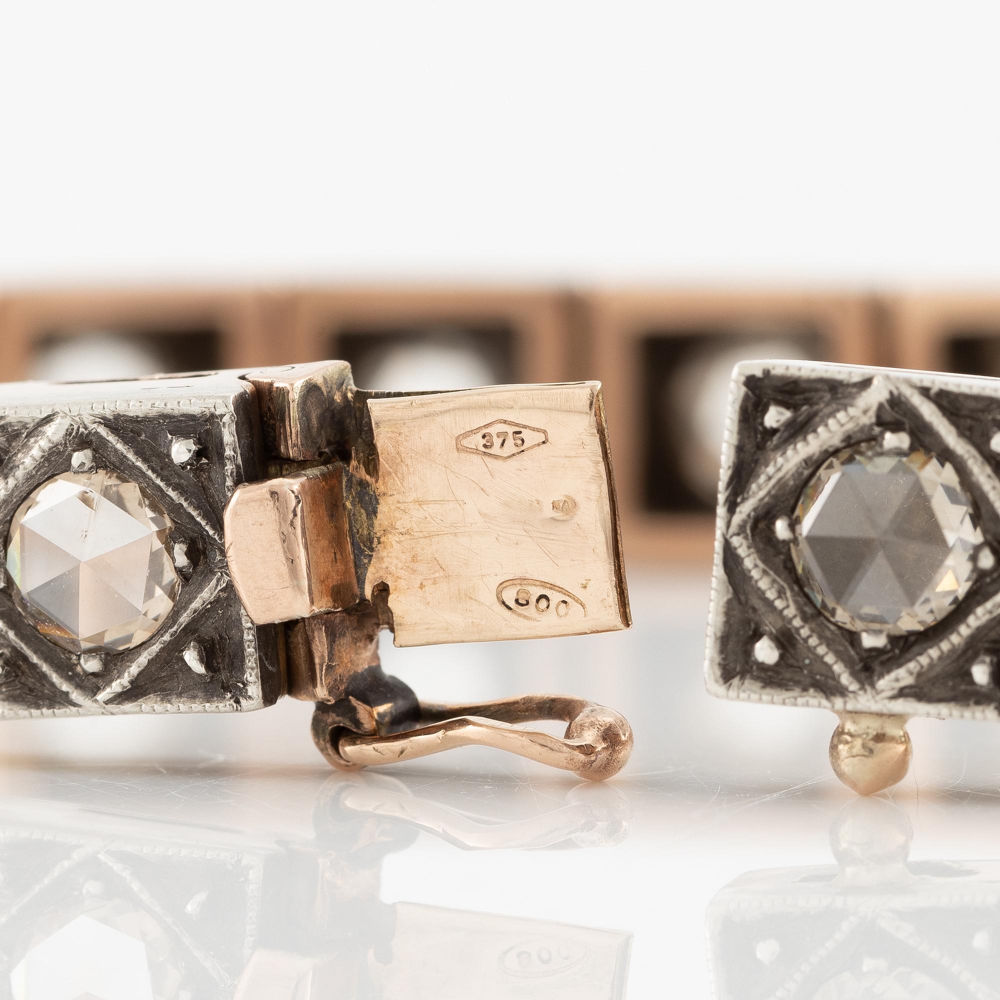 Armband med rosenslipade diamanter.