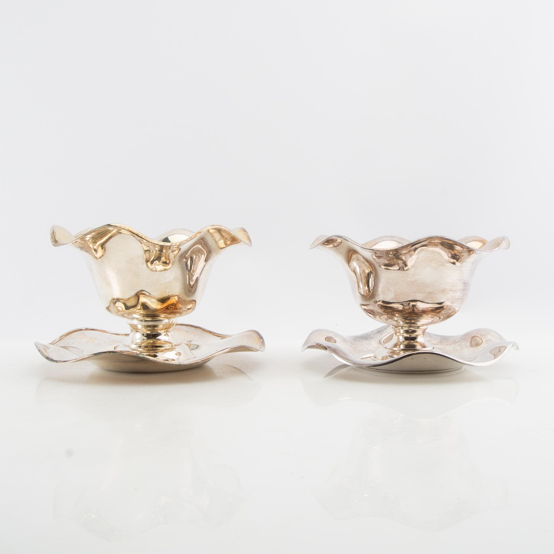 Sauce bowls 4 pcs, silver-plated, first half of the 20th century.
