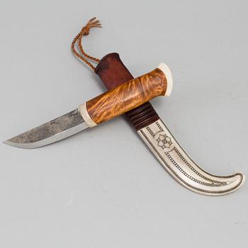 A traditional sami knife. Signed IM and dated 07.