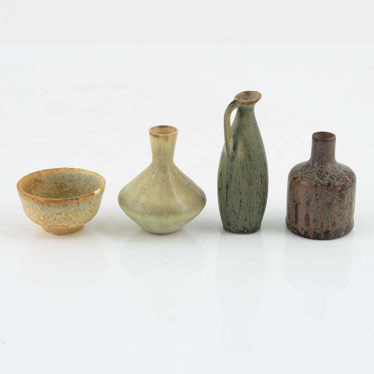 Carl-Harry Stålhane, a group of eight stoneware vases and Gunnar Nylund, a stoneware vase, Rörstrand.